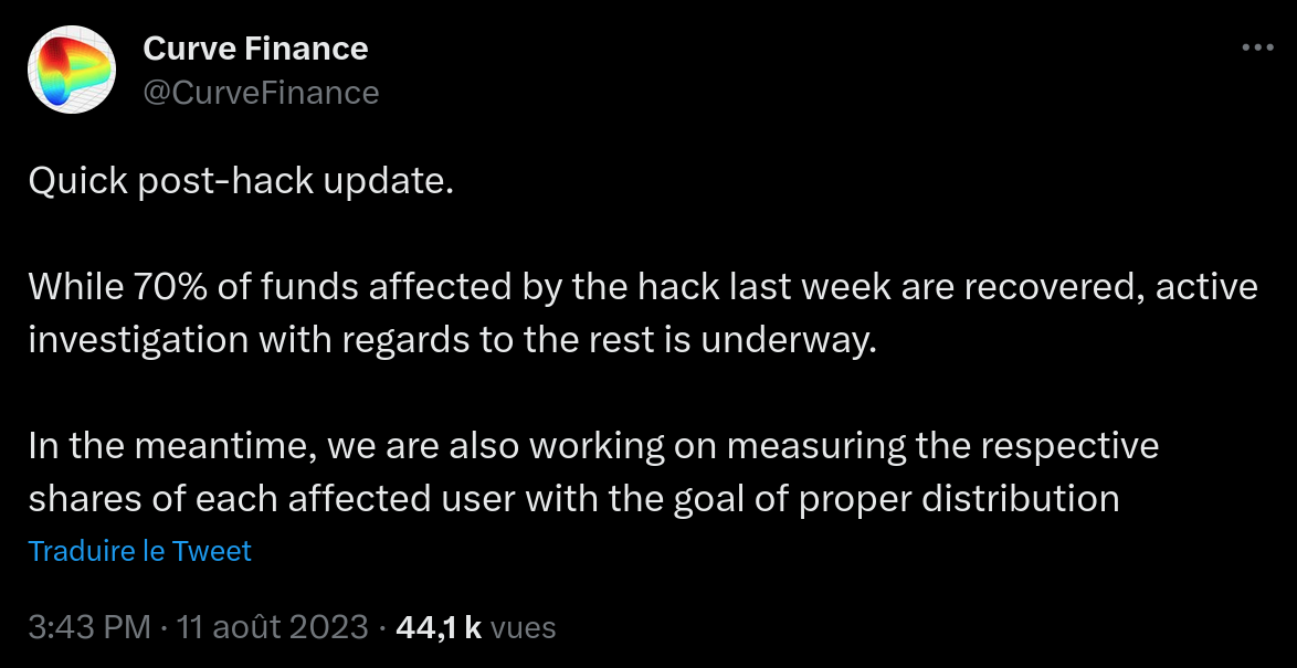 Curve annonce sa volonté de rembourser les utilisateurs lésés