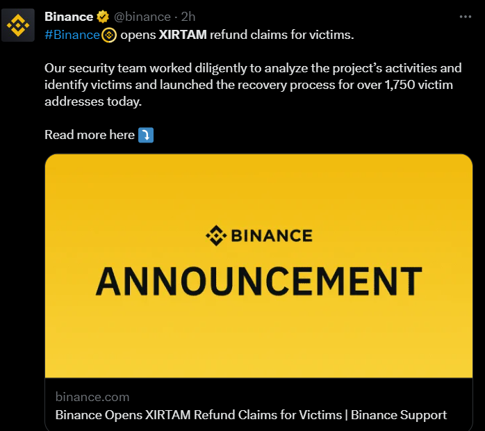 Et un rug pull de plus, un ! Encore une arnaque autour d'un projet crypto mais cette fois l'histoire finit plutôt bien puisque les utilisateurs vont pouvoir récupérer leurs fonds grâce à la réactivité de Binance.